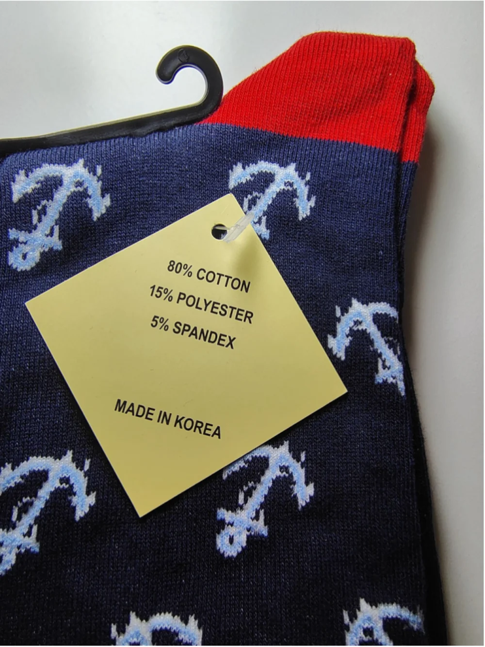 Express Men’s Anchor Dress Socks Navy Red Cotton Blend Size 9-13 NWT